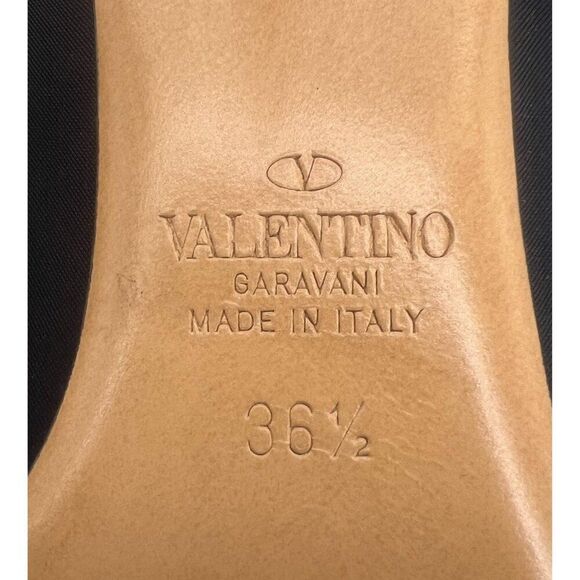 VALENTINO GARAVANI Black Stiletto Heel VLTN Logo Sock Ankle Boots Size E… - Picture 9 of 12